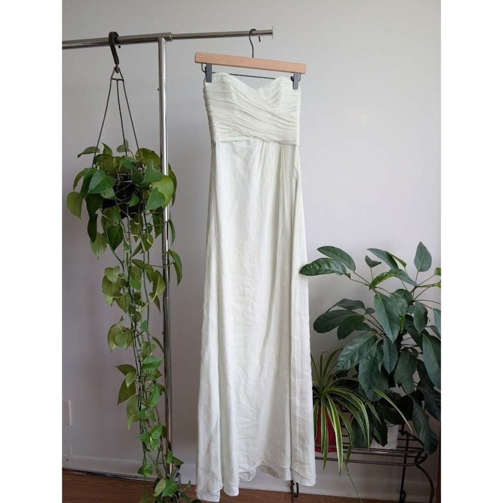 Empire waist 100% Silk Chiffon Gown 2 Strapless Sweetheart Formal bridal prom